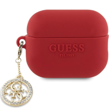 Guess GUAP23DSLGHDF AirPods Pro 2 tok piros 3D gumi 4G gyémánt charm fülhallgató, fejhallgató tok