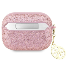 Guess GUAP2GLGSHP Glitter Flake 4G Charm tok AirPods Pro 2 - rózsaszín fülhallgató, fejhallgató tok