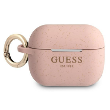 Guess GUAPSGGEP AirPods Pro tok pink / rózsaszín szilikon csillámos fülhallgató, fejhallgató tok