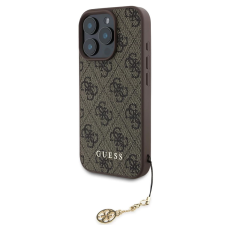 Guess Guess 4G Charm tok iPhone 16 Pro készülékhez tone on tone barna tok és táska