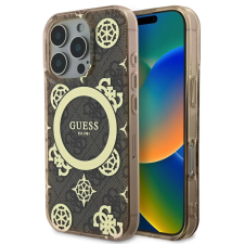Guess Guess IML 4G Peony MagSafe tok iPhone 16 Pro készülékhez barna tok és táska
