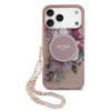 Guess Guess IML Flowers Strap MagSafe tok iPhone 17 Pro Max készülékhez rózsaszín