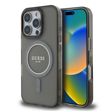 Guess Guess IML Glitter Ring MagSafe tok iPhone 16 Pro Max készülékhez fekete tok és táska