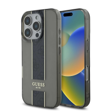 Guess Guess IML Middle 4G Stripe tok iPhone 16 Pro Max készülékhez fekete tok és táska