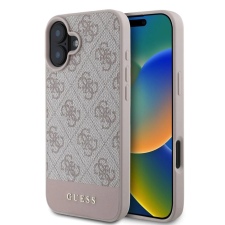 Guess Guess PU 4G Stripe tok iPhone 16 készülékhez rózsaszín tok és táska