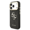 Guess Guess PU bőr 4G Metal Logo Gold Frame MagSafe tok iPhone 17 Pro készülékhez fekete