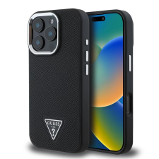 Guess Guess PU Grained Triangle Logo tok iPhone 16 Pro Max készülékhez fekete tok és táska