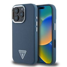 Guess Guess PU Grained Triangle Logo tok iPhone 16 Pro Max készülékhez kék tok és táska