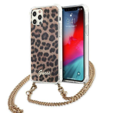 Guess GUHCP12LKCLEO iPhone 12 Pro Max 6,7" Leopárd keménytok arany szíjas tok és táska