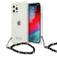 Guess GUHCP12MKPSBK iPhone 12/12 Pro 6,1&quot; átlátszó fekete gyöngyház keménytok tok és táska