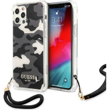 Guess GUHCP12MKSARBK iPhone 12/12 Pro 6,1" Fekete Camo Collection Keménytok (GUHCP12MKSARBK) tok és táska