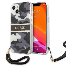Guess GUHCP13MKCABBK iPhone 13 fekete/fekete hard Camo Strap Collection telefontok tok és táska