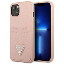 Guess GUHCP13MPSATPP iPhone 13 6.1 "rózsaszín keménytok SaffianoTriangle Logo Cardslot tok és táska