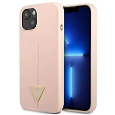 Guess GUHCP13MSLTGP iPhone 13 6,1" rózsaszín szilikon háromszög logós keménytok tok és táska