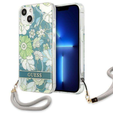 Guess GUHCP13SHFLSN iPhone 13 mini 5,4 "zöld keménytok virágszíjjal tok és táska