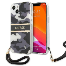 Guess GUHCP13SKCABBK iPhone 13 mini fekete/fekete hard Camo Strap Collection telefontok tok és táska