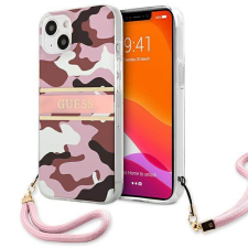 Guess GUHCP13SKCABPI iPhone 13 mini 5,4" rózsaszín Camo Strap Collection keménytok tok és táska