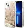 Guess GUHCP13SLFLSD iPhone 13 mini 5,4" arany Paisley folyékony csillogó kristályos keménytok