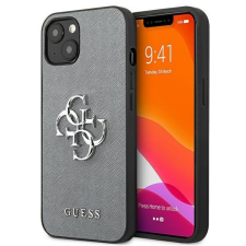 Guess GUHCP13SSA4GSGR iPhone 13 mini 5,4 „szürke kemény tok Saffiano 4G Metal Logo tok és táska