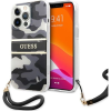 Guess GUHCP13XKCABBK iPhone 13 Pro Max 6,7" Fekete Camo Strap Collection Keménytok (GUE1516BLK)