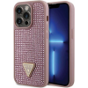 Guess GUHCP14LHDGTPP IPhone 14 Pro 6.1" Rózsaszín/rózsaszín Kemény Tok, Strasszos Háromszög (GUE2592)