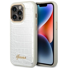 Guess GUHCP14LHGCRHS iPhone 14 Pro 6,1" ezüst Croco Collection keménytok tok és táska