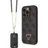 Guess GUHCP14LP4TDSCPK iPhone 14 Pro 6.1" Fekete/Barna Keménytok Crossbody 4G Fém Logó (GUE2739)