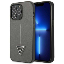 Guess GUHCP14LPSATLG iPhone 14 Pro 6,1&quot; ezüst keménytok SaffianoTriangle Logó tok és táska