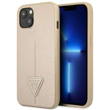 Guess GUHCP14SPSATLE iPhone 14 6,1 &quot;bézs keménytok SaffianoTriangle Logó tok és táska