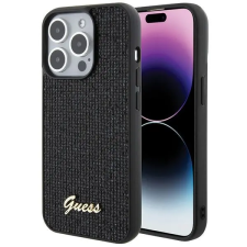 Guess GUHCP15LPMSDGSK iPhone 15 Pro 6.1" fekete keménytok Disco Metal Script tok és táska
