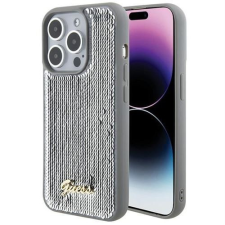 Guess GUHCP15LPSFDGSS Sequin Script Metal tok iPhone 15 Pro - ezüst tok és táska