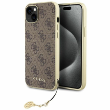 Guess GUHCP15MGF4GBR iPhone 15 Plus 6.7" barna keménytok 4G Charms kollekció tok és táska