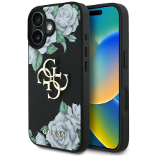 Guess GUHCP16SPGROP4MK Grained Roses Big 4G Logo tok iPhone 16 - fekete tok és táska