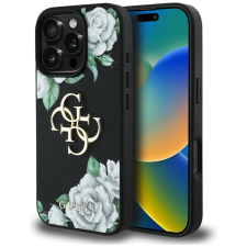 Guess GUHCP16XPGROP4MK Grained Roses Big 4G Logo tok iPhone 16 Pro Max - fekete tok és táska