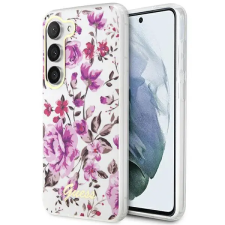 Guess GUHCS23SHCFWST Samsung Galaxy S23 S911 fehér keménytok Flower Collection tok és táska