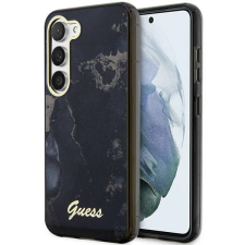 Guess GUHCS23SHTMRSK Samsung Galaxy S23 S911 fekete keménytok Golden Marble kollekció tok és táska