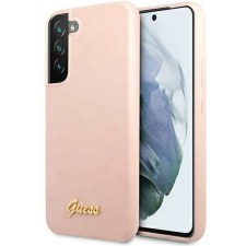Guess GUHCS23SLSLMGPP S23 S911 rózsaszín/rózsaszín keménytokos szilikon script fém logó mobiltelefon kellék