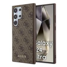 Guess GUHCS24LG4GFBR 4G Metal Gold Logo keménytok Samsung Galaxy S24 Ultra - barna tok és táska