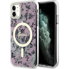 Guess GUHMN61HCFWSP IPhone 11 / Xr 6.1" Rózsaszín/rózsaszín Keménytok, Flower MagSafe (GUE2620) tok és táska