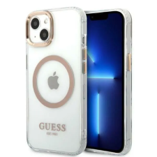 Guess GUHMP13MHTRMD iPhone 13 6.1 "arany kemény tok fém kontúr Magsafe tok és táska