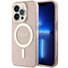 Guess GUHMP14LHCMCGP iPhone 14 Pro 6.1" rózsaszín keménytok csillogó arany MagSafe tok és táska