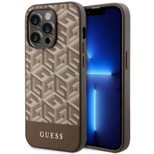 Guess GUHMP14LHGCFSEW iPhone 14 Pro 6.1" barna keménytok GCube Stripes MagSafe tok és táska