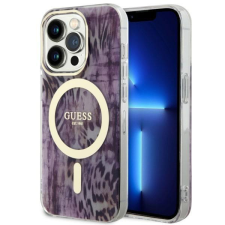 Guess GUHMP14LHLEOPWWP iPhone 14 Pro 6.1" rózsaszín keménytok leopárdmintás MagSafe tok és táska