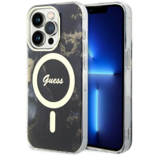 Guess GUHMP14LHTMRSK iPhone 14 Pro 6.1" fekete keménytok arany márvány MagSafe tok és táska