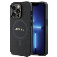 Guess GUHMP14LPSAHMCK tok iPhone 14 Pro készülékhez - fekete Saffiano MagSafe tok és táska