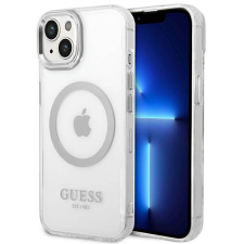 Guess GUHMP14SHTRMS iPhone 14 6,1" ezüst keménytok fémkontúrú Magsafe tok tok és táska