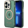 Guess GUHMP14XHTCMA iPhone 14 Pro Max 6,7" Zöld/Khaki Keménytok Arany Kontúrú, Áttetsző Magsafe (GUE002917)