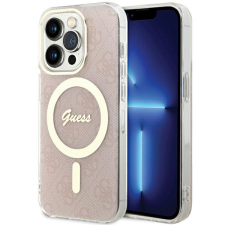 Guess GUHMP15LH4STP iPhone 15 Pro 6.1" rózsaszín keménytok IML 4G MagSafe tok és táska