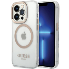 Guess GUHMP15LHTRMD Metal Outline MagSafe-kompatibilis tok iPhone 15 Pro - arany színű tok és táska