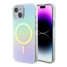 Guess GUHMP15SHITSQ iPhone 15 6.1&quot; türkizkék/türkiz keménytok IML Irizáló MagSafe tok és táska